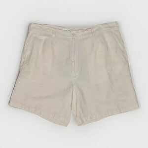 NWOT Cubavera Button Zip Chino Shorts Men Size 44 Beige‎ Linen Blend Minimalist